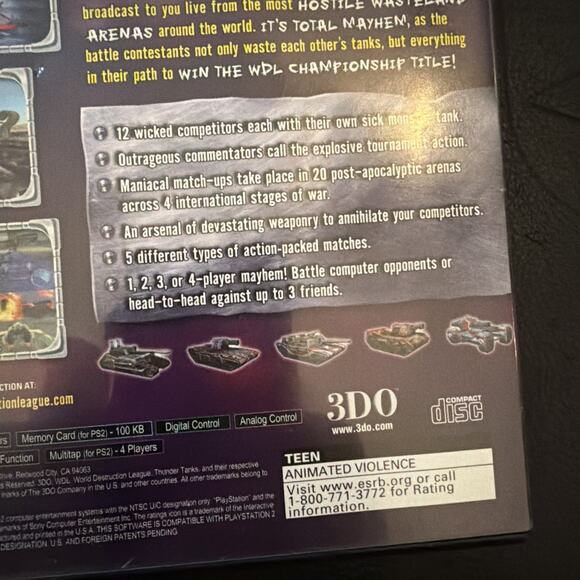 WDL World Destruction League: Thunder Tanks (PlayStation 2 PS2) Tested Complete - Picture 9 of 9